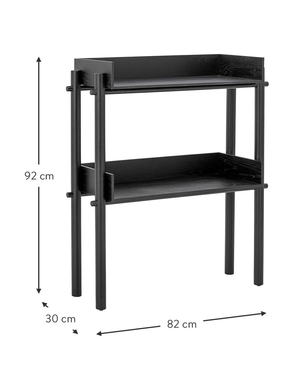 Regál s dubovou dyhou Yate, MDF-doska strednej hustoty s dubovou dyhou, Drevo, čierna odyhované, Š 32 x V 92 cm