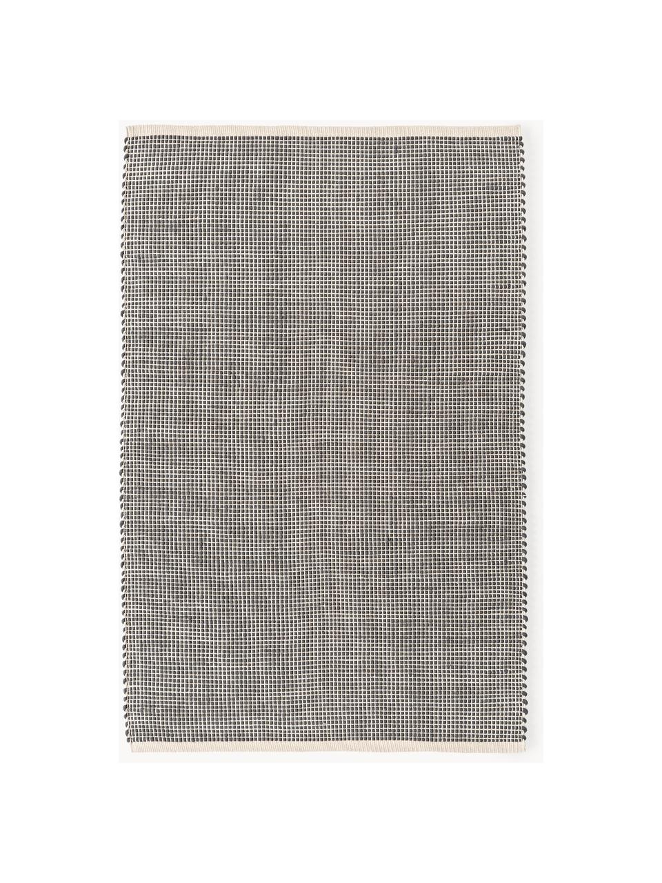 Alfombra artesanal de lana Amaro, 67% lana (certificado RWS), 33% algodón 

Las alfombras de lana se pueden aflojar durante las primeras semanas de uso, la pelusa se reduce con el uso diario., Gris, beige claro, An 80 x L 150 cm (Tamaño XS)