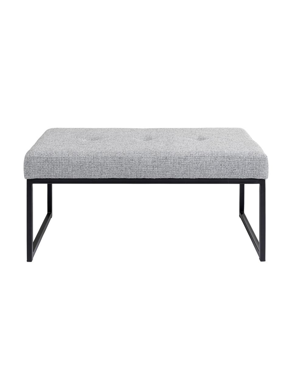 Čalouněná lavice Smart Dolce, Světle šedá, černá, Š 90 cm, V 40 cm