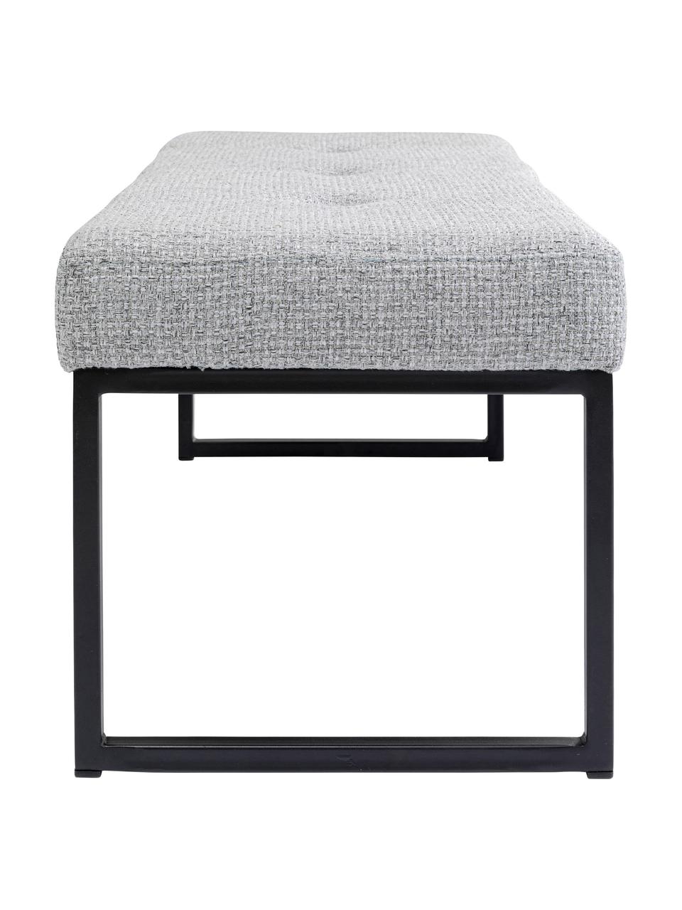 Čalouněná lavice Smart Dolce, Světle šedá, černá, Š 90 cm, V 40 cm