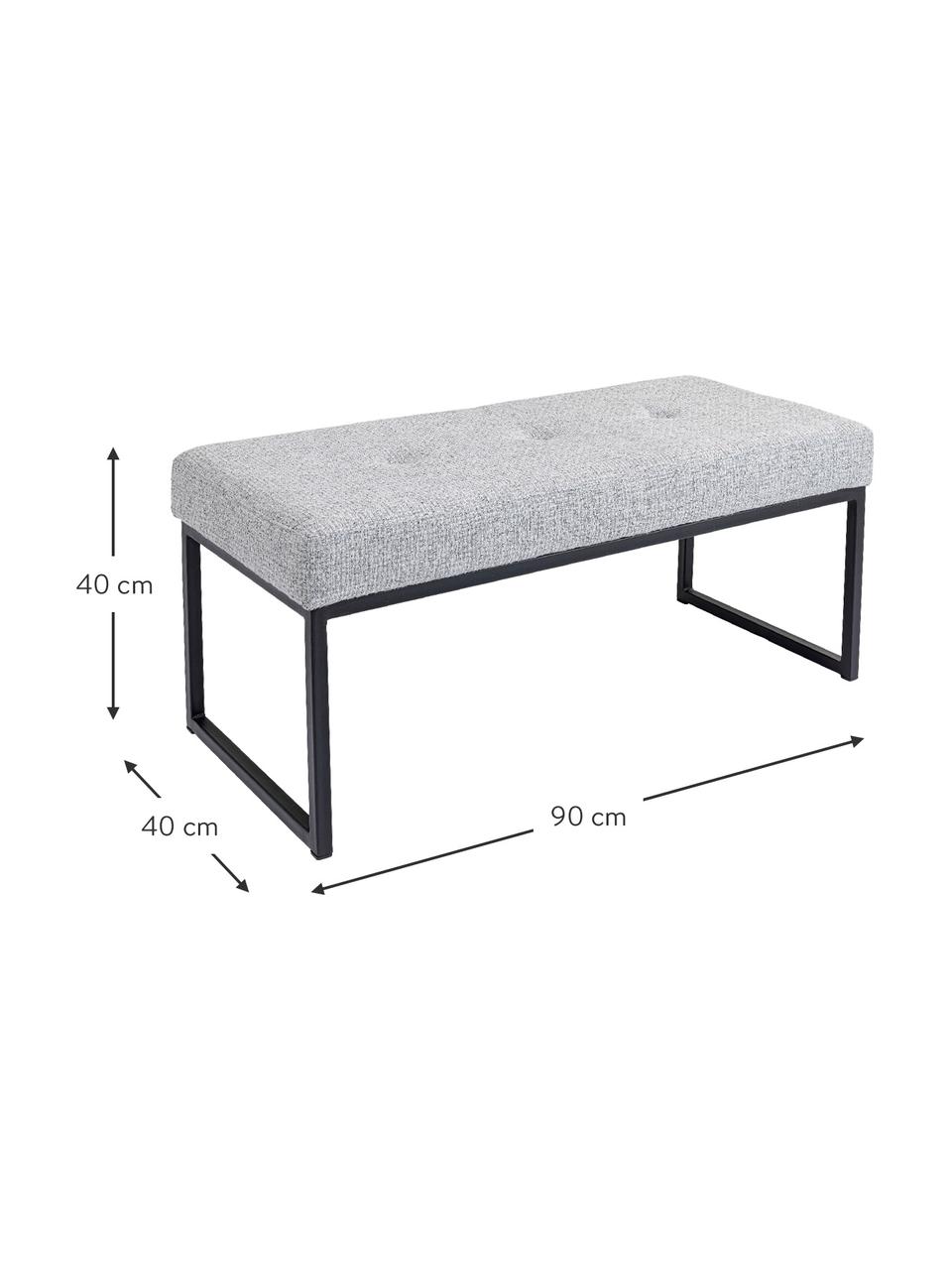 Banco tapizado Smart Dolce, Tapizado: 100% poliéster Alta resis, Estructura: acero con pintura en polv, Estructura: madera contrachapada, Tejido gris claro, An 90 x Al 40 cm