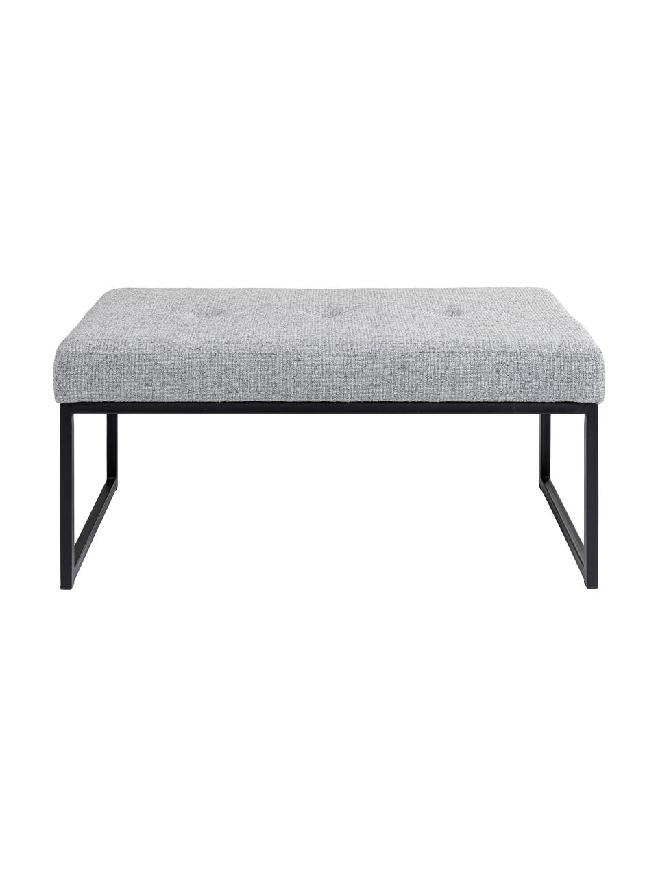 Banquette rembourrée Smart Dolce, Tissu gris clair, larg. 90 x haut. 40 cm
