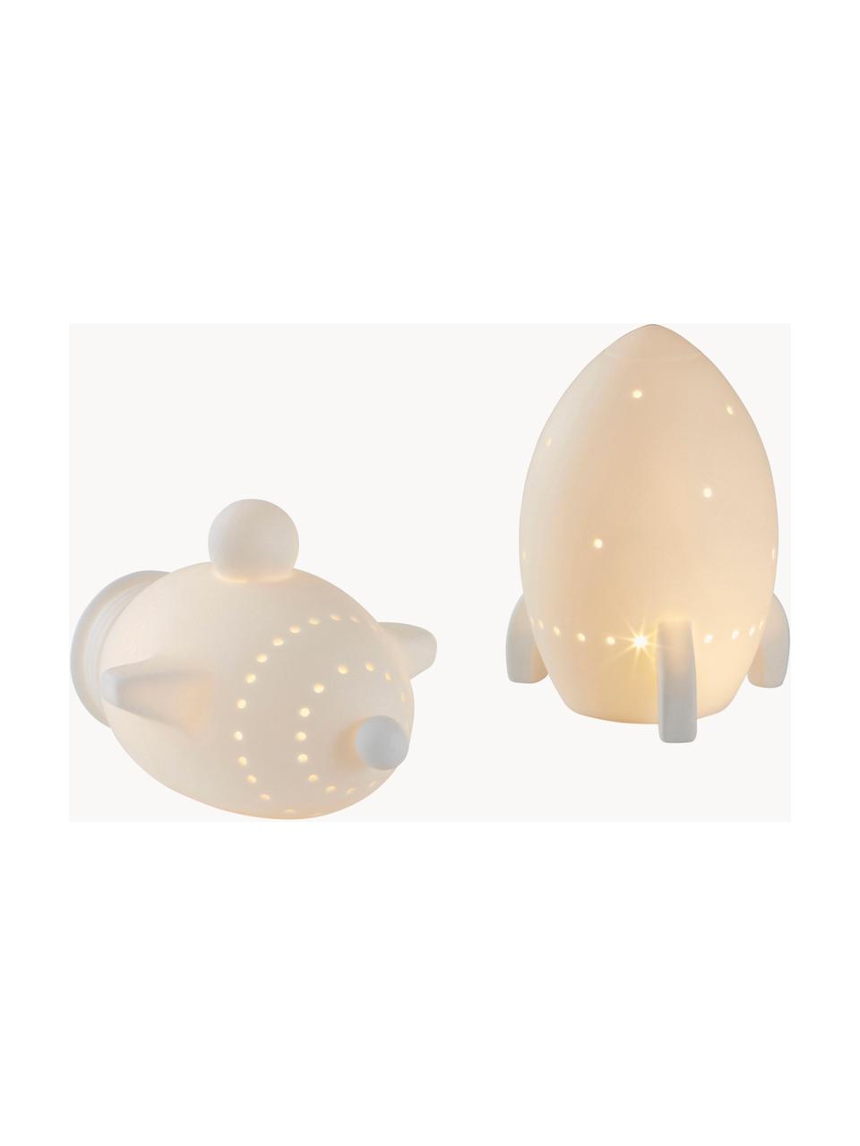 Set di 2 lampade per bambini a LED a batteria Navi, Ceramica, Bianco latte, Set in varie misure