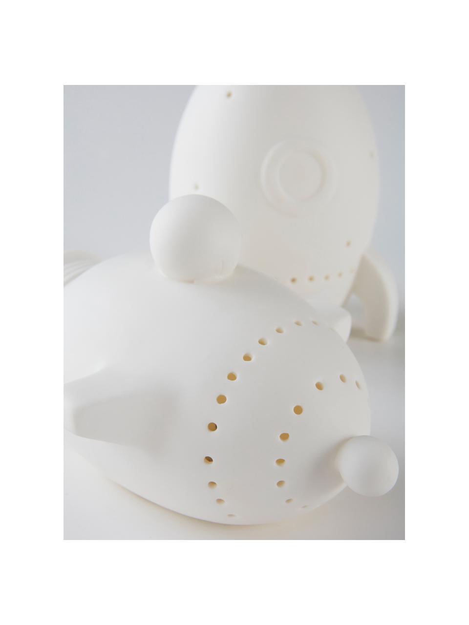 Set di 2 lampade per bambini a LED a batteria Navi, Ceramica, Bianco latte, Set in varie misure