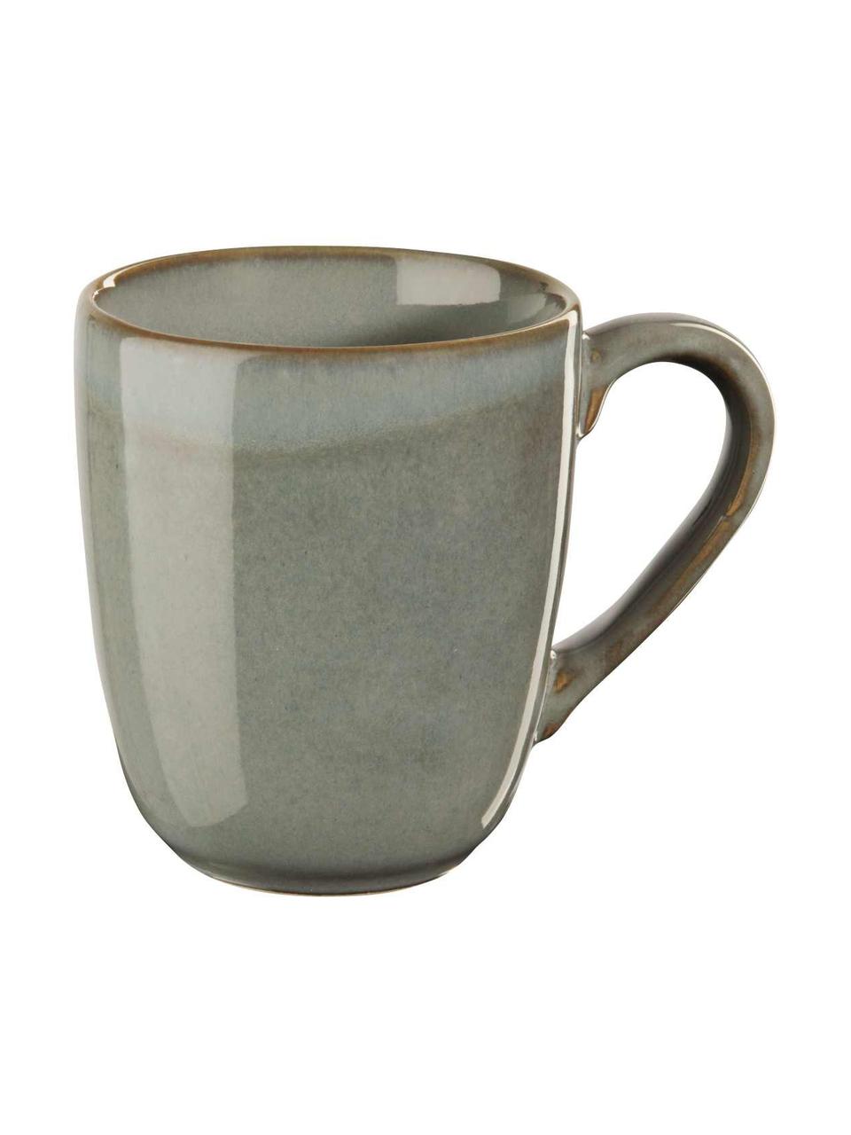 Tasses Saisons Eucalyptus, 6 pièces, Grès cérame, Vert, Ø 9 cm, haut. 10 cm, 250 ml