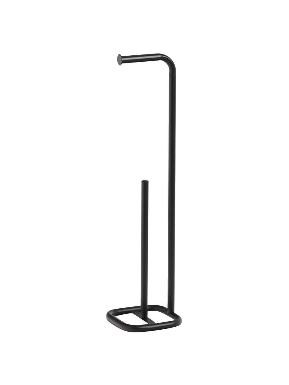 Portarrollos de baño de metal Mella, Metal recubierto, Negro, Ø 18 x Al 73 cm