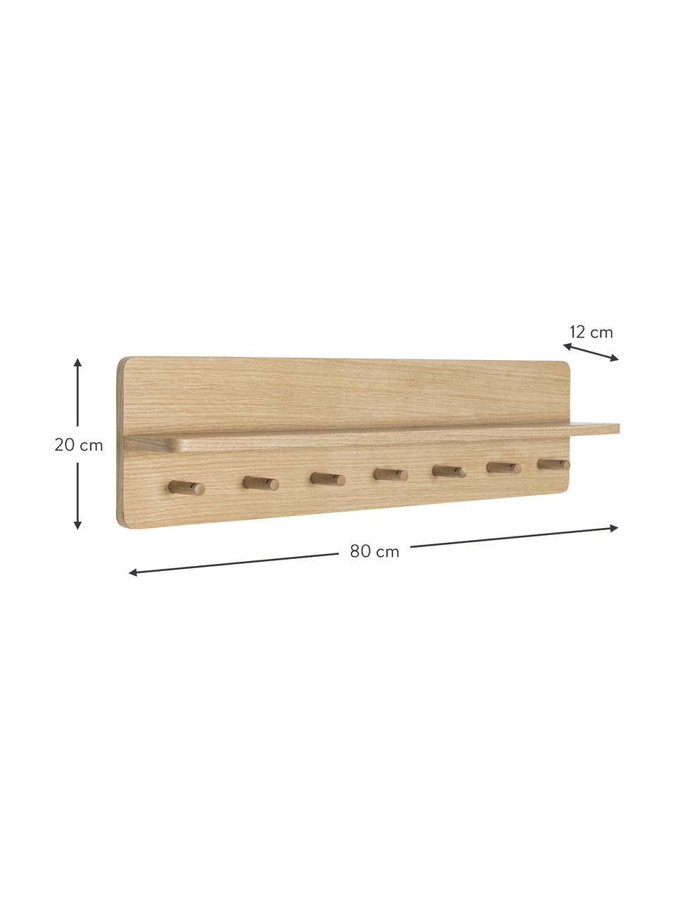 Portemanteau en bois Space, Placage en bois de chêne, certifié FSC, Bois de chêne, larg. 80 x haut. 20 cm