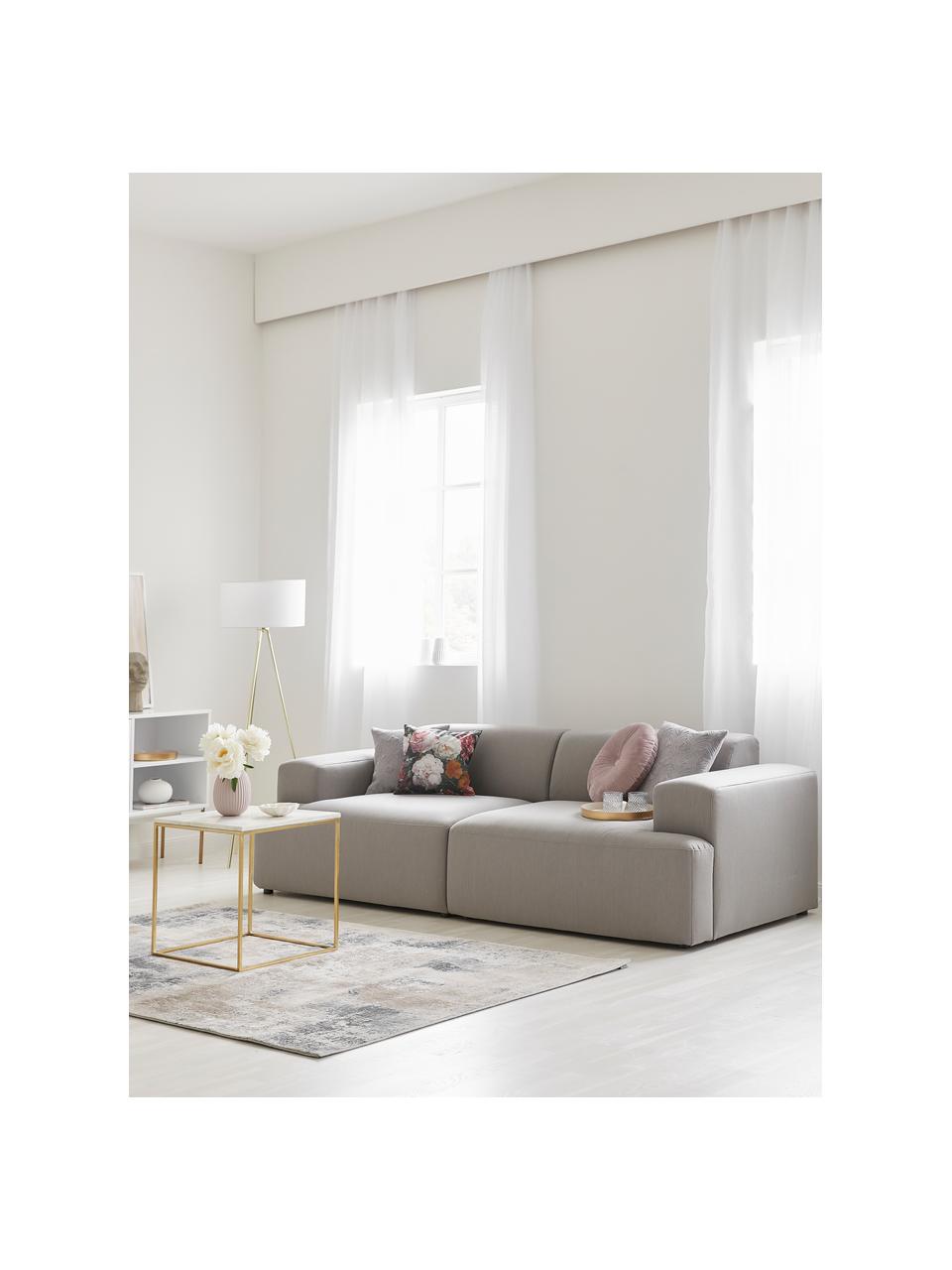 Divano 3 posti in tessuto grigio Melva, Rivestimento: poliestere Il rivestiment, Struttura: legno di pino massiccio, , Piedini: legno di pino I piedini s, Tessuto grigio, Larg. 240 x Prof. 101 cm