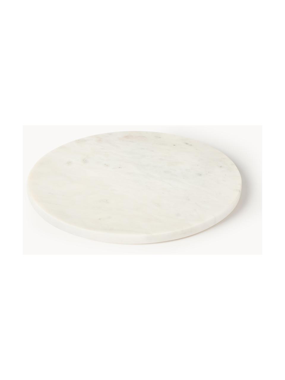 Marmor-Servierplatte Aika, Marmor, Weiss, marmoriert, Ø 30 cm