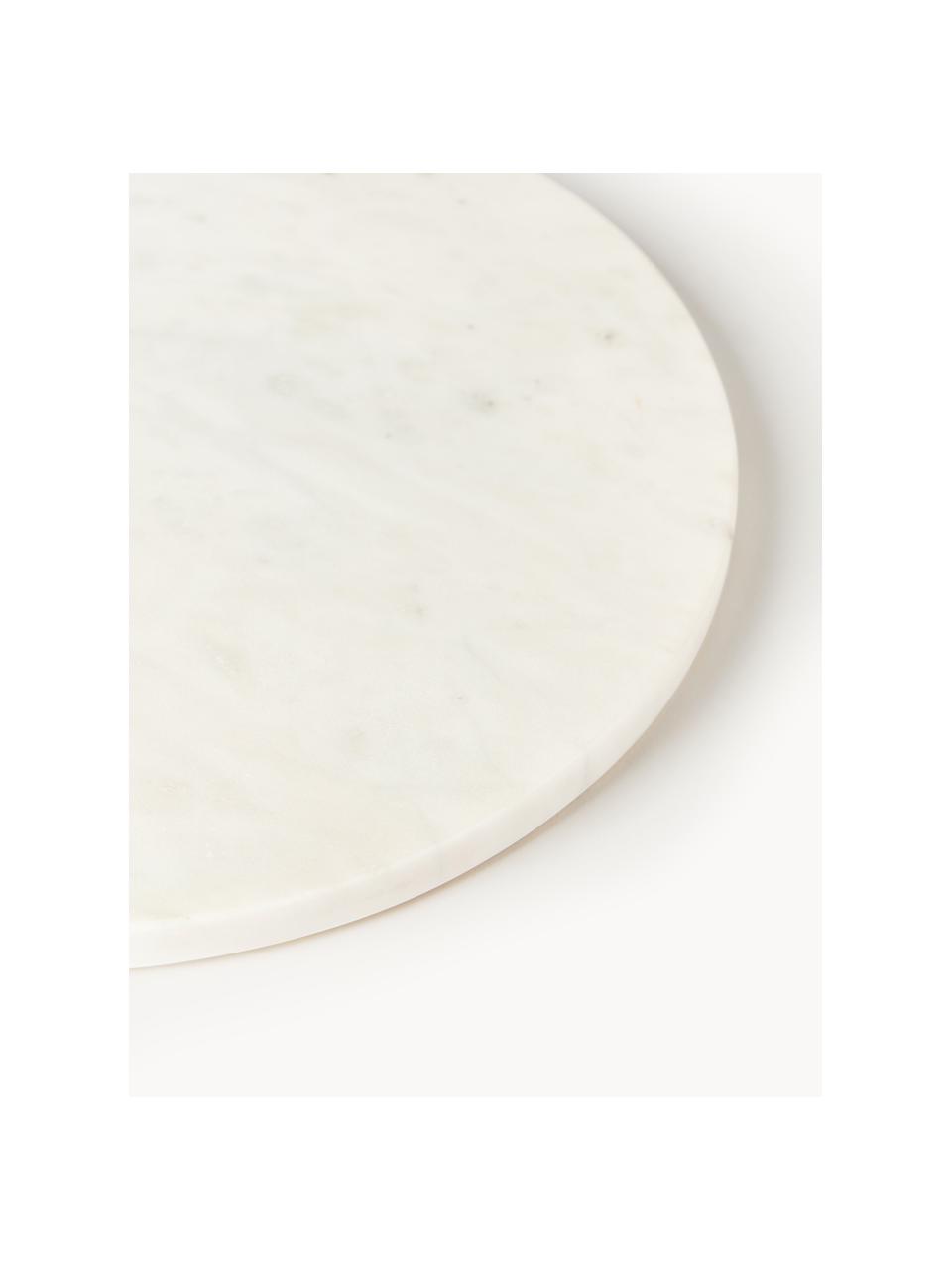Plat de service en marbre Aika, Ø 30 cm, Marbre, Blanc, marbré, Ø 30 cm