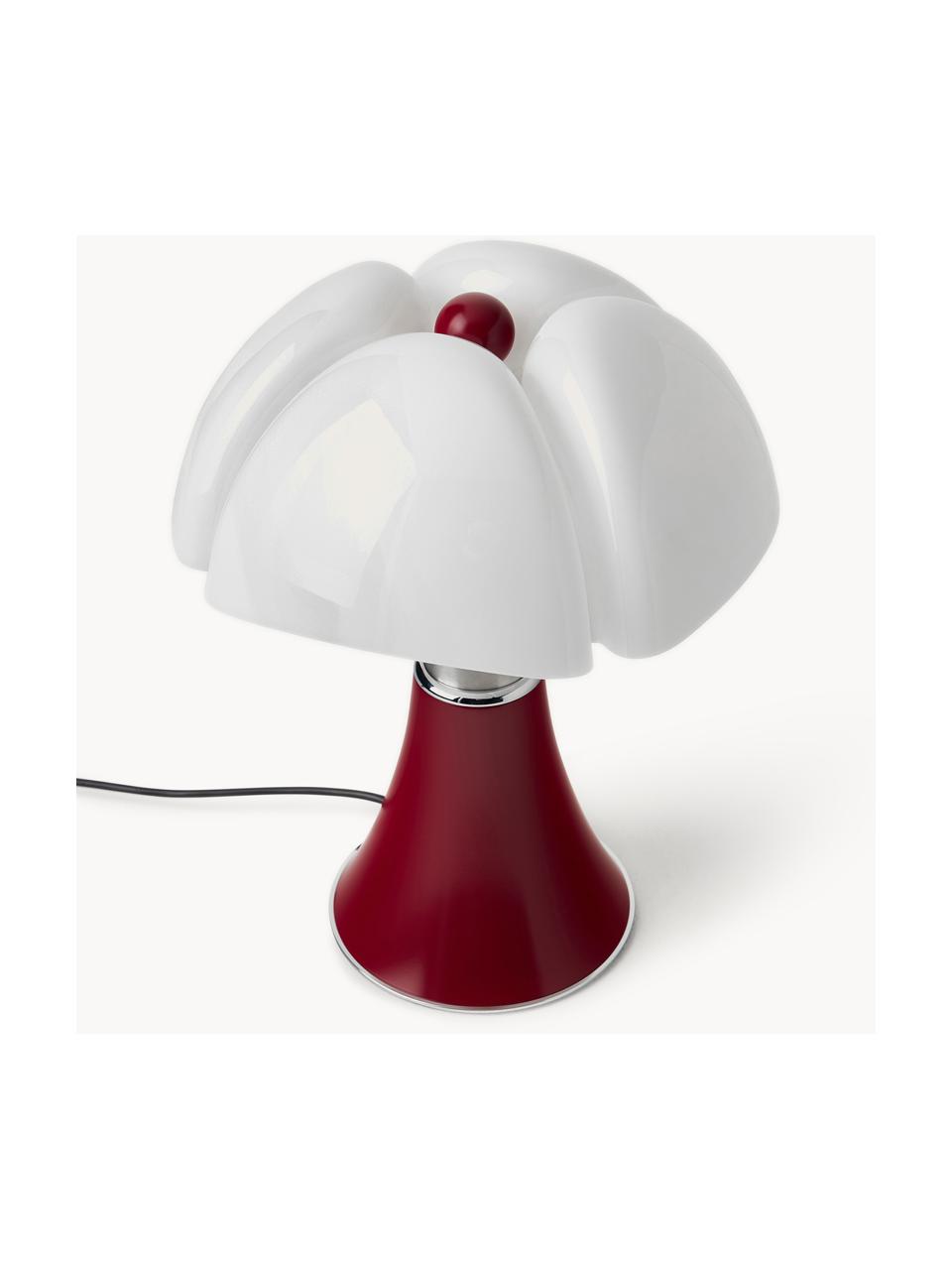 Lámpara de mesa LED regulable Pipistrello, Estructura: metal, aluminio pintado, Color vino mate, Ø 27 x Al 35 cm