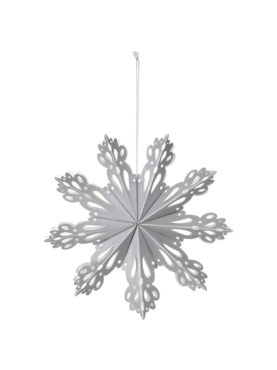 Baumanhänger Snowflake, 2 Stück, Papier, Silberfarben, Ø 15 cm