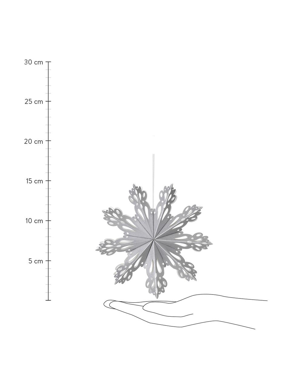 Adorno para colgar copo de nieve Snowflake, Papel, Plateado, Ø 15 cm