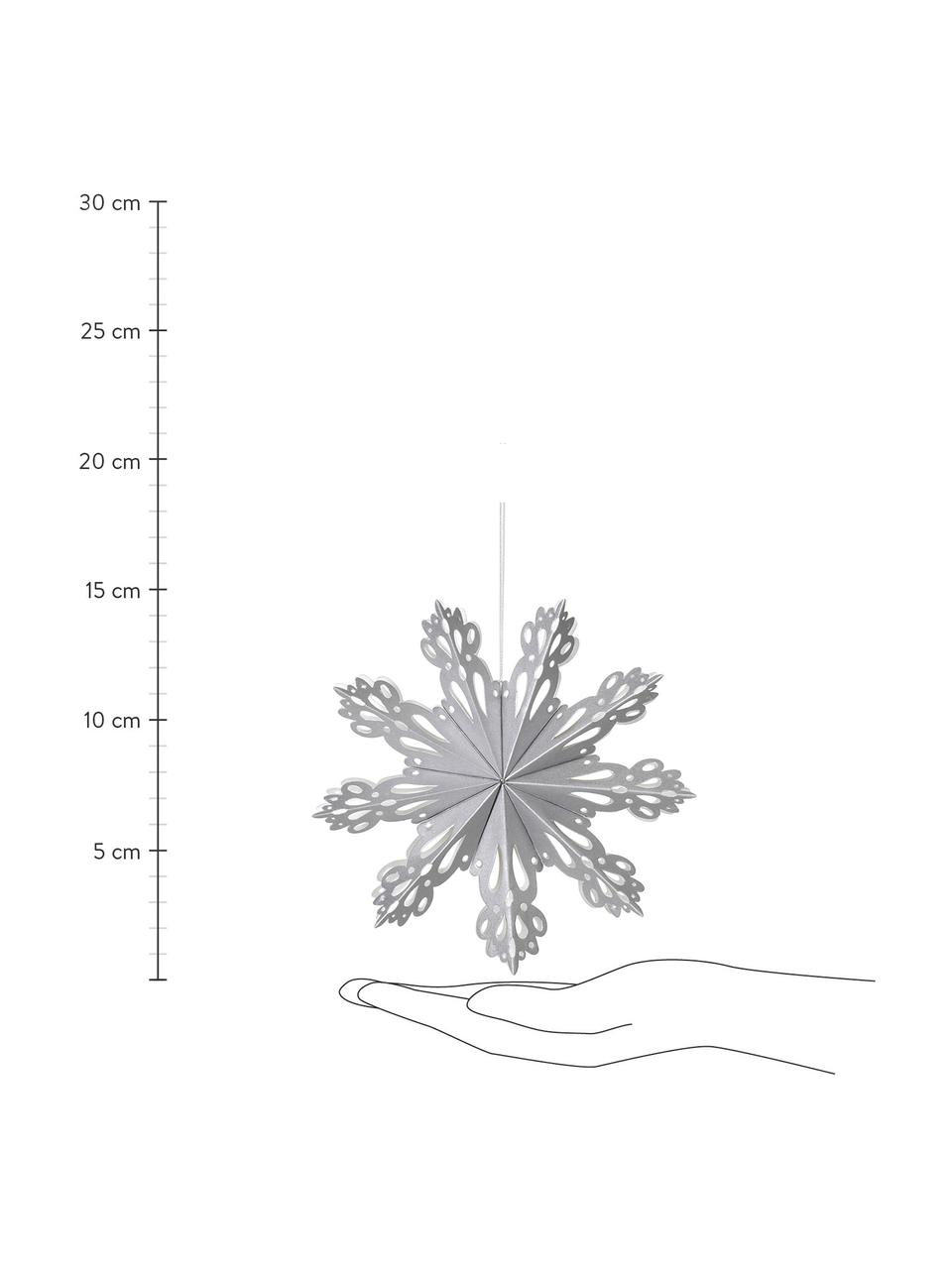 Décoration de sapin de Noël Snowflake, Ø 30 cm, Carton, Argenté, Ø 15 cm