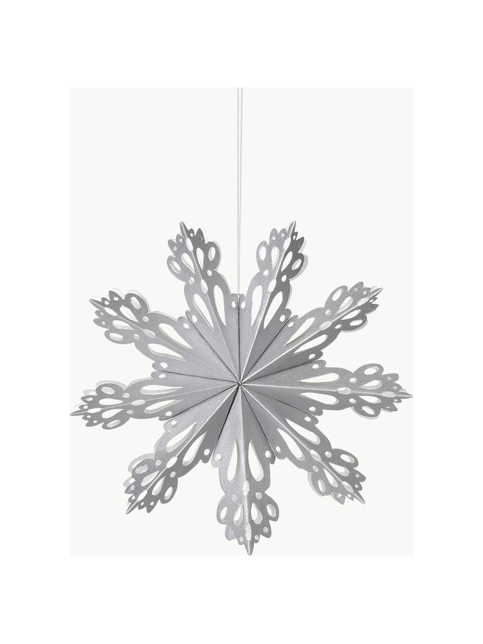 Adorno para colgar copo de nieve Snowflake, Papel, Plateado, Ø 15 cm