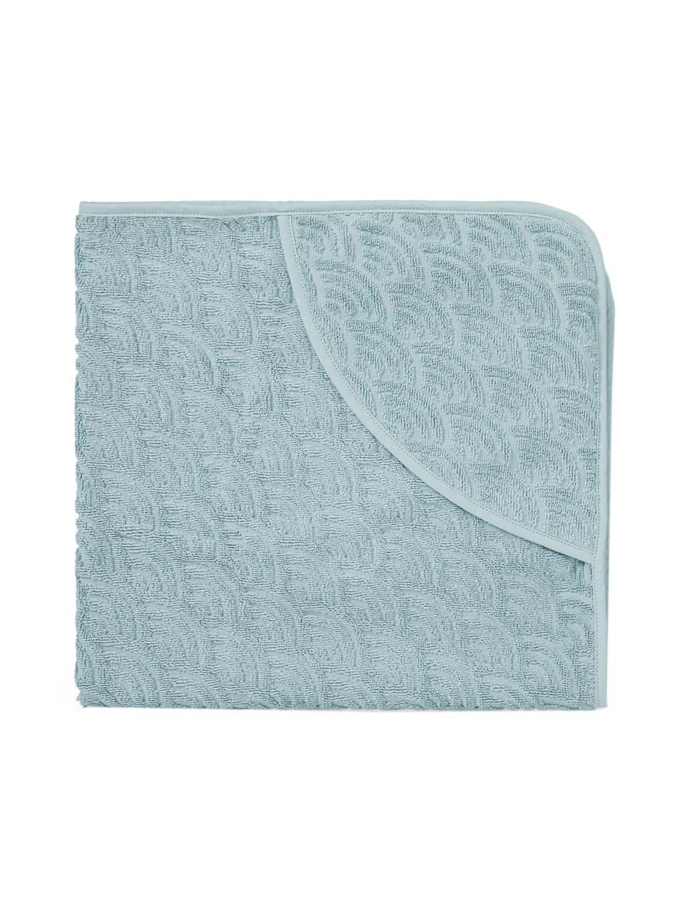 Baby-Badetuch Wave aus Bio-Baumwolle, 100% Biobaumwolle, Blau, 80 x 80 cm