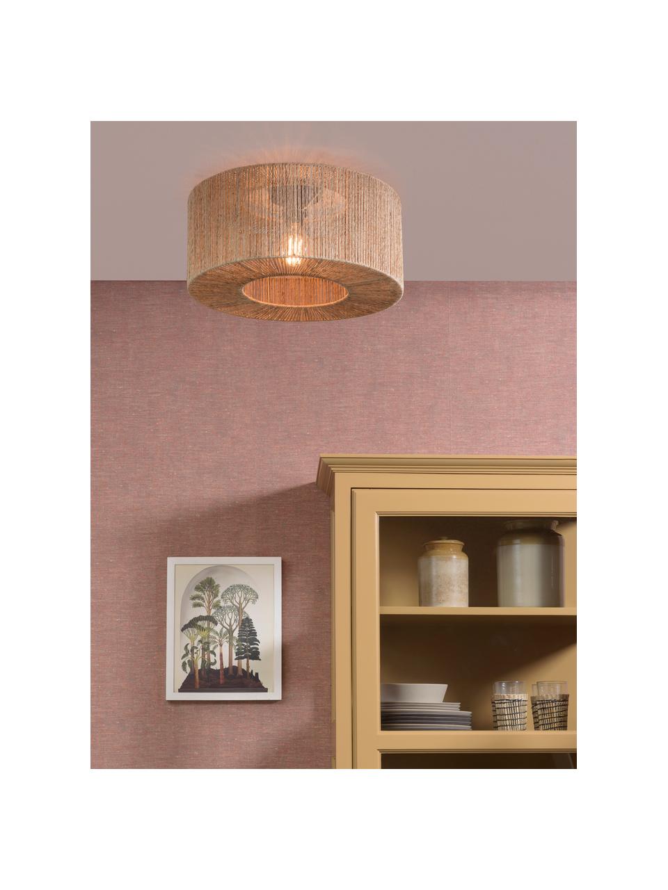 Lampa sufitowa z juty Iguazu, Brązowy, Ø 50 x W 22 cm