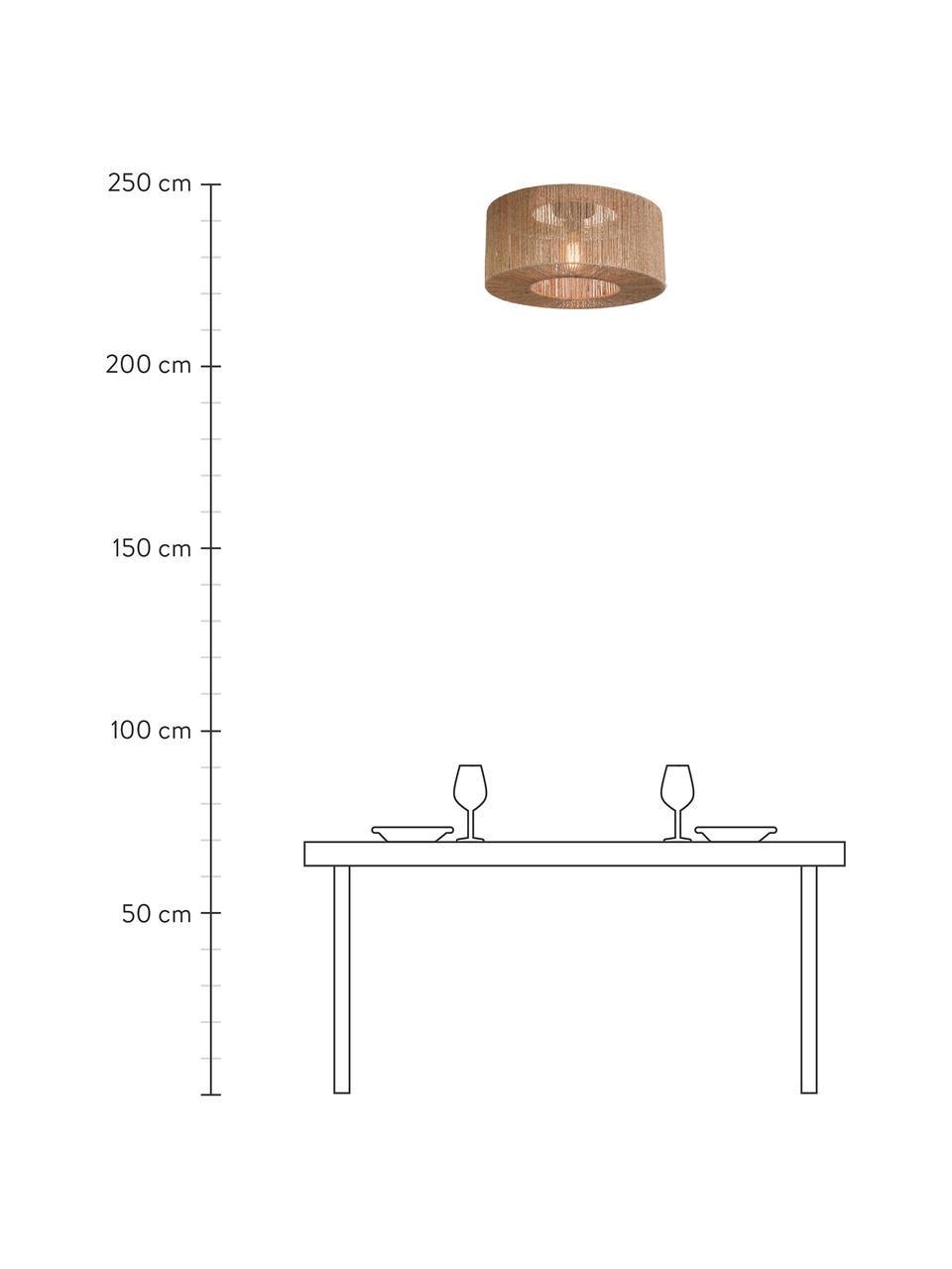 Lampada da soffitto in juta Iguazu, Paralume: juta, Marrone, Ø 50 x Alt. 22 cm