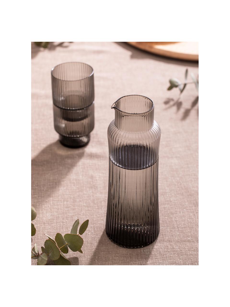 Carafe à eau faite main Erskine, 1,1 l, Verre, Gris, transparent, Ø 10 x haut. 25 cm, 1,1 l