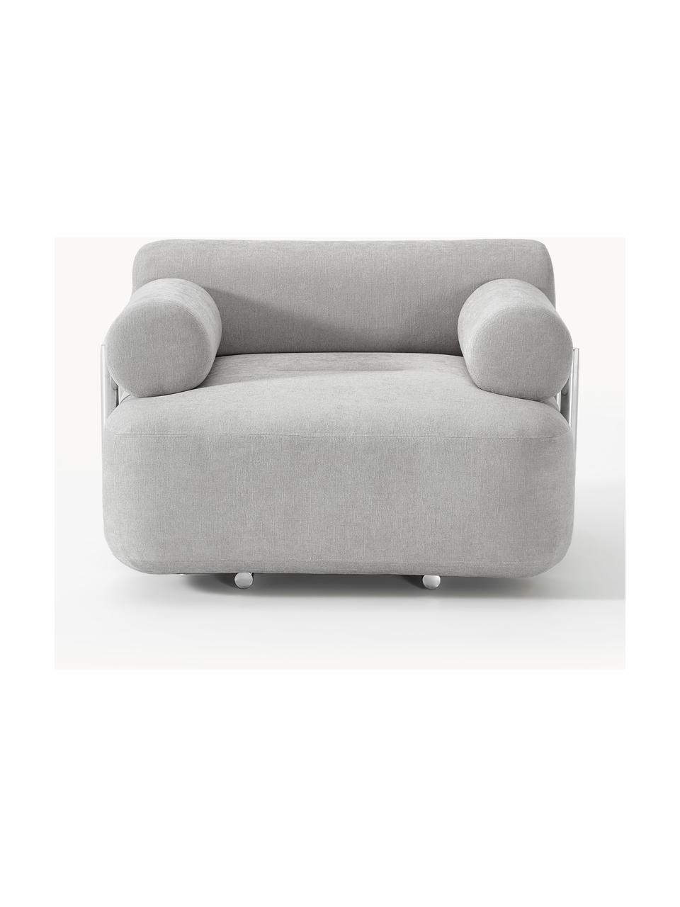 Fauteuil lounge Stella, Tissu gris, larg. 111 x prof. 100 cm