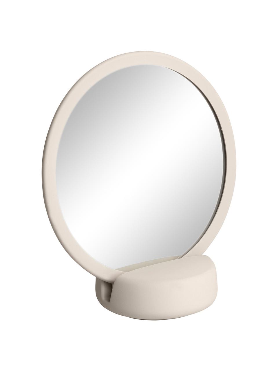 Specchio cosmetico con ingrandimento Sono, Superficie dello specchio: lastra di vetro, Cornice: ceramica, Beige, Larg. 17 x Alt. 19 cm
