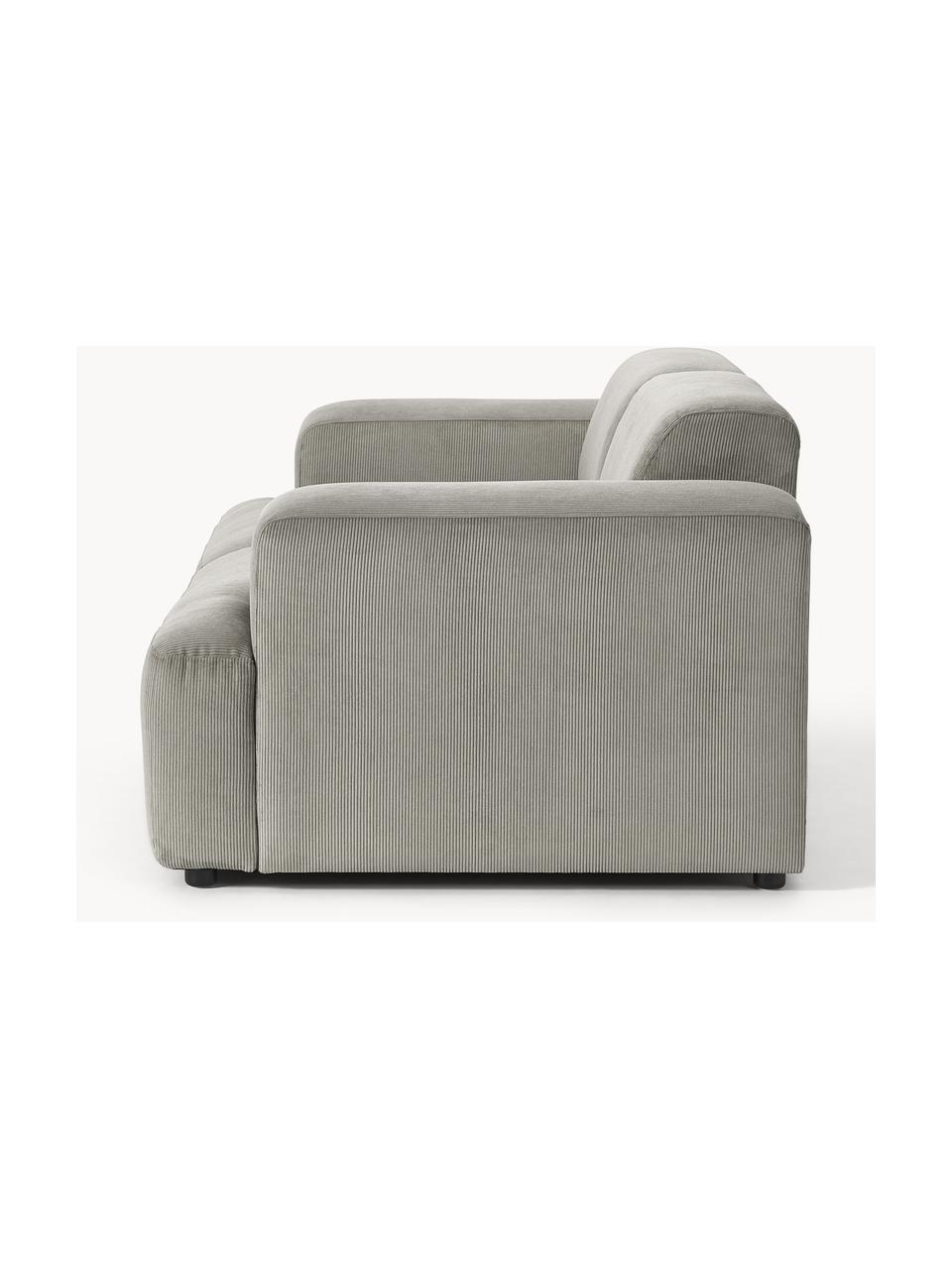 Corduroy bank Melva (2-zits), Bekleding: corduroy (92% polyester, , Frame: massief grenenhout, FSC-g, Poten: kunststof, Corduroy grijs, B 198 x D 101 cm