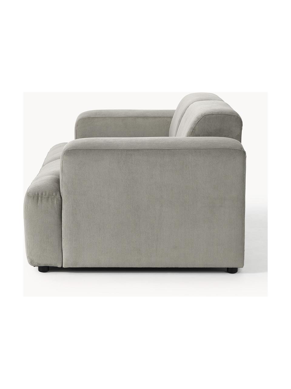 Cord-Sofa Melva (2-Sitzer), Bezug: Cord (92% Polyester, 8% P, Gestell: Massives Kiefernholz, Spa, Füße: Kunststoff Dieses Produkt, Cord Grau, B 198 x T 101 cm