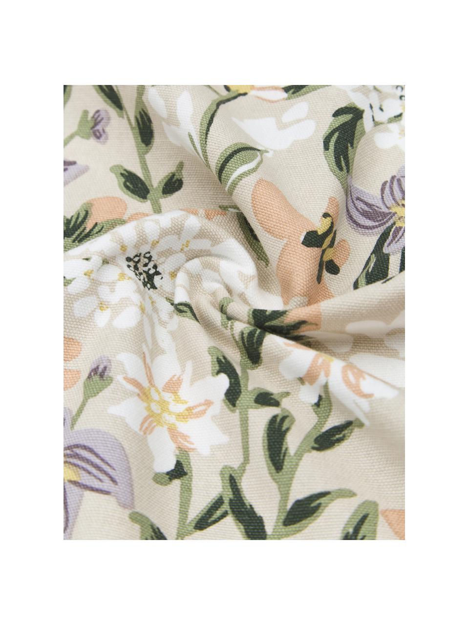 Katoenen kussenhoes Fiori met bloemen motief, 100% katoen, Meerkleurig, B 50 x L 50 cm