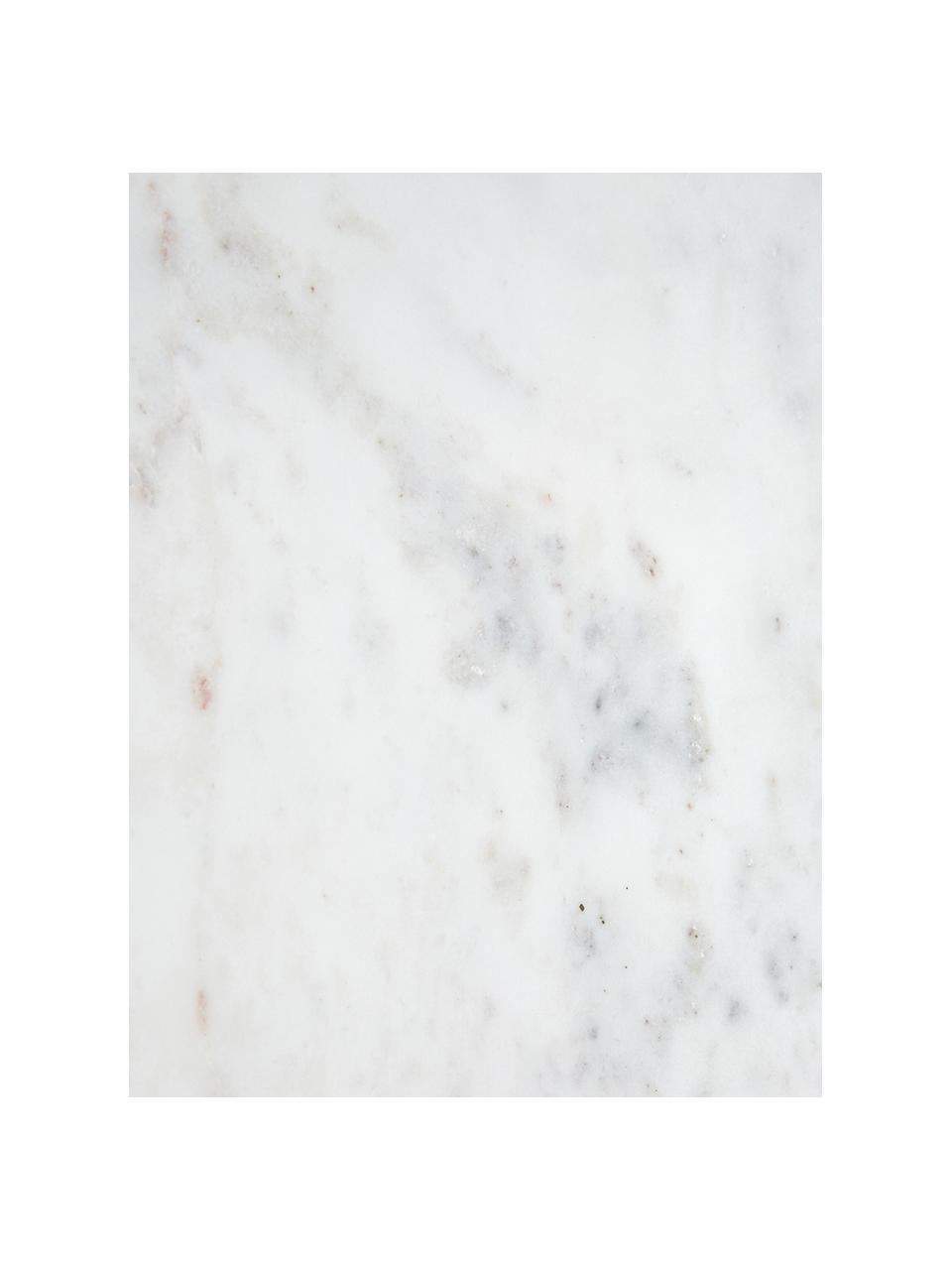 Marmeren bijzettafel Alys, Tafelblad: marmer, Frame: gepoedercoat metaal, Wit gemarmerd, goudkleurig, B 45 x H 50 cm