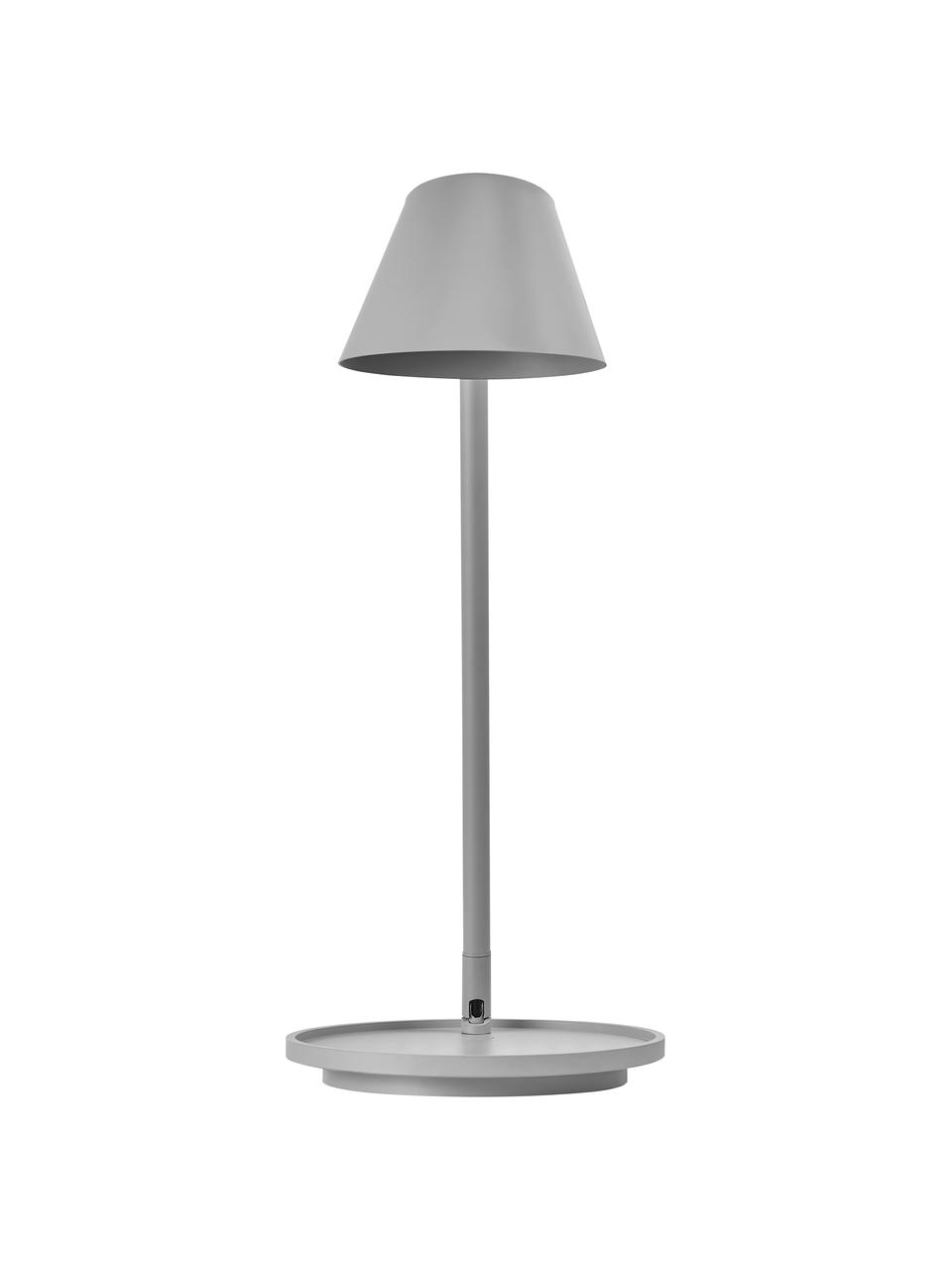 Lámpara de escritorio LED regulable Moni, Pantalla: aluminio, Cable: cubierto en tela, Gris, Ø 20 x Al 45 cm