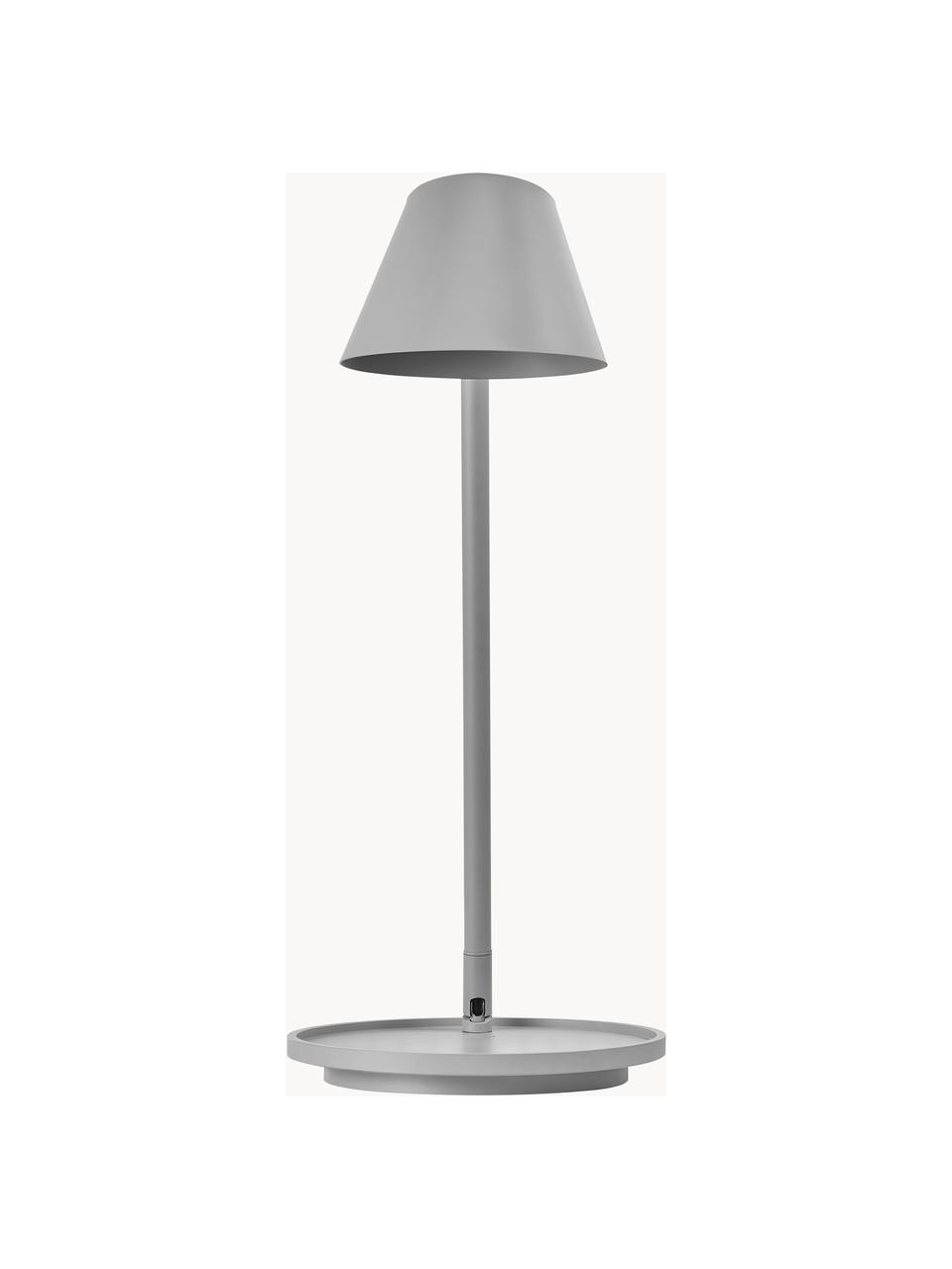 Dimmbare LED-Schreibtischlampe Stay, Lampenschirm: Aluminium, Lampenfuß: Aluminium, Kunststoff, Grau, Ø 20 x H 45 cm