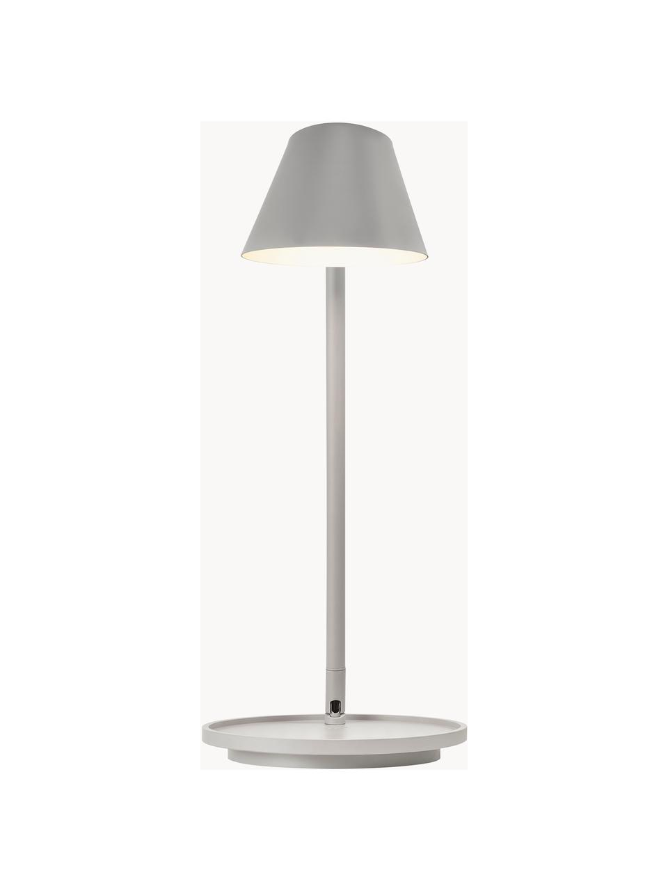 Dimmbare LED-Schreibtischlampe Stay, Lampenschirm: Aluminium, Grau, Ø 20 x H 45 cm