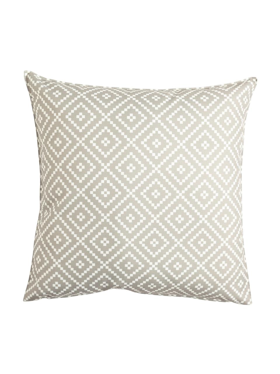 Coussin d'extérieur Little Diamond, Gris clair, blanc