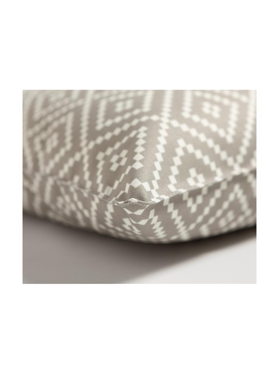 Coussin d'extérieur Little Diamond, Gris clair, blanc