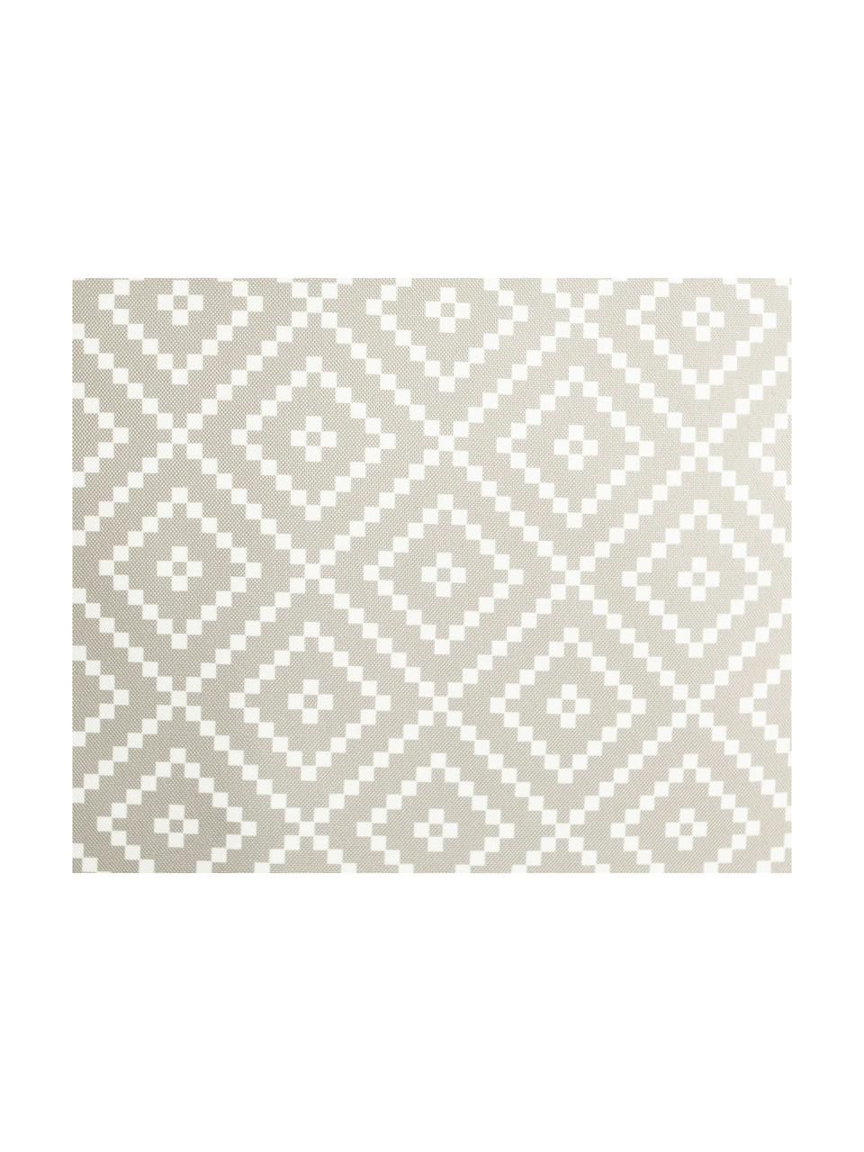 Outdoor-Kissen Little Diamond in Hellgrau/Weiß, Bezug: Polyester, Hellgrau, Weiß, 47 x 47 cm