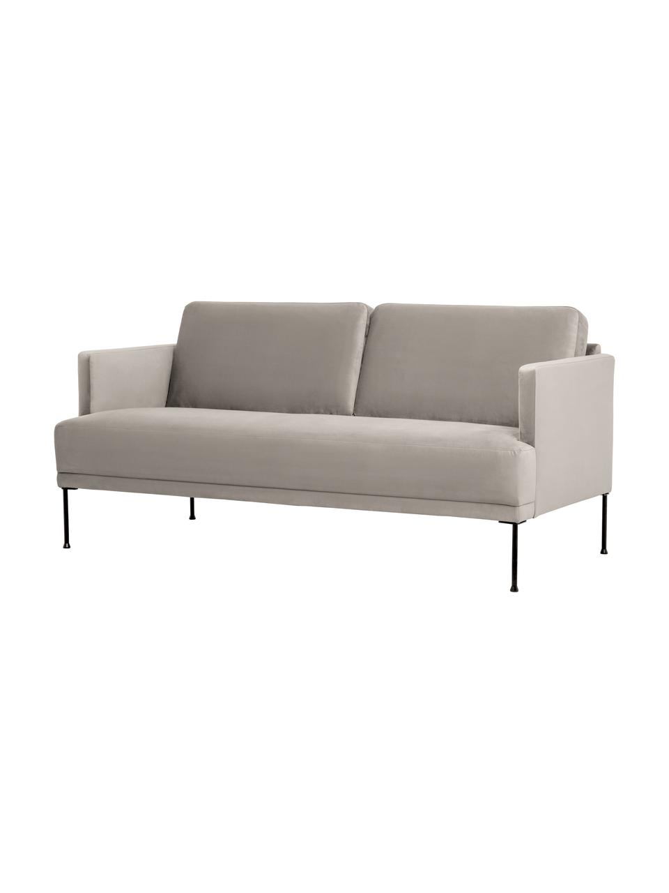 Sofá de terciopelo Fluente (2 plazas), Tapizado: terciopelo (poliéster de , Estructura: madera de pino maciza, Patas: metal con pintura en polv, Terciopelo beige, An 166 x F 85 cm