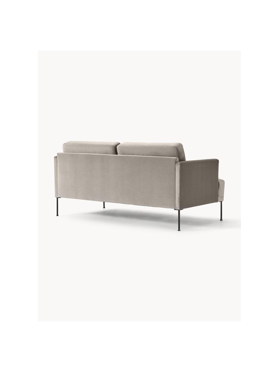 Samt-Sofa Fluente (2-Sitzer), Bezug: Samt (Hochwertiger Polyes, Gestell: Massives Kiefernholz, Samt Greige, B 166 x T 85 cm