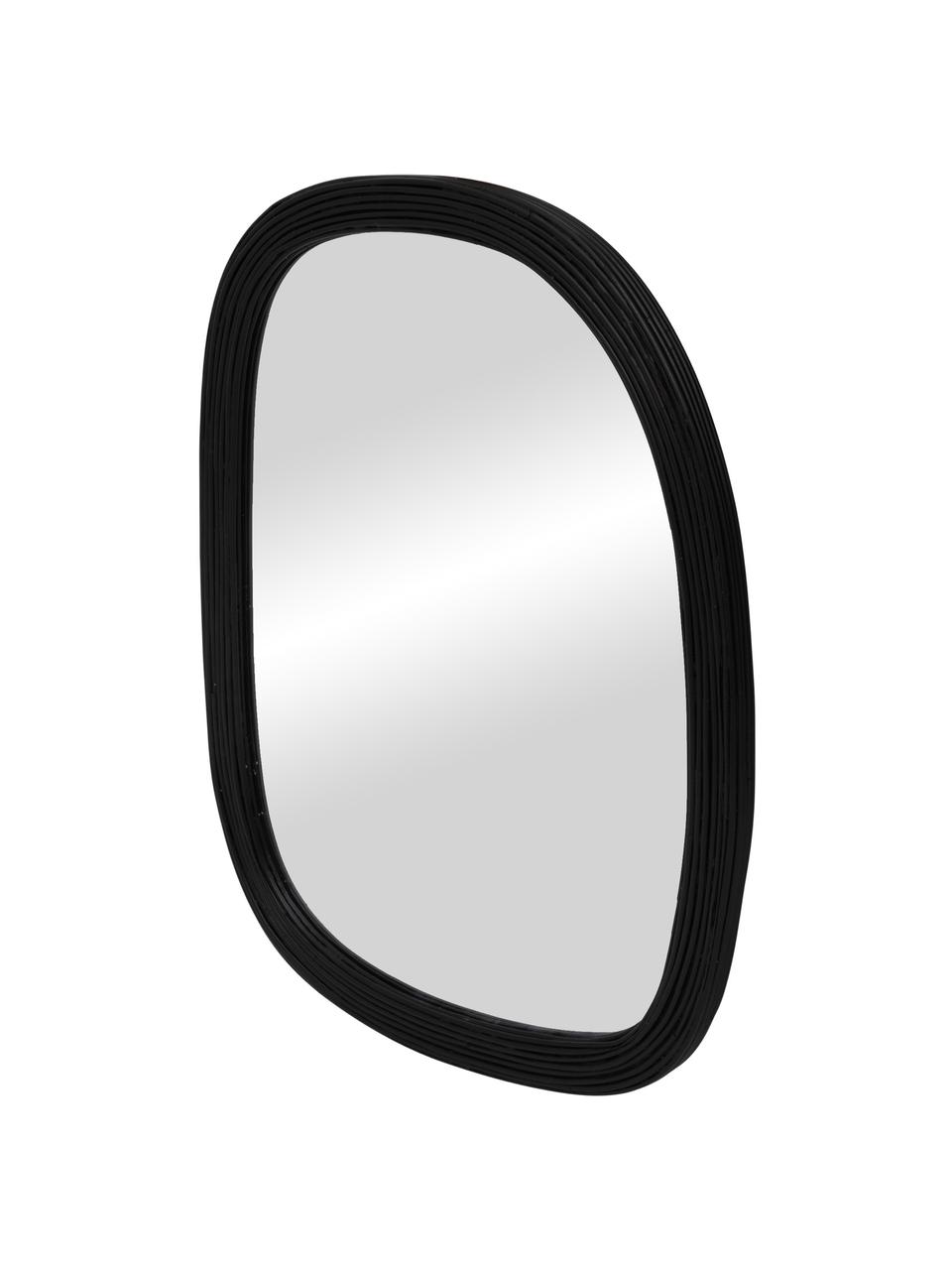 Ručne vyrobené nástenné zrkadlo Organic, Čierna, Š 55 x V 75 cm