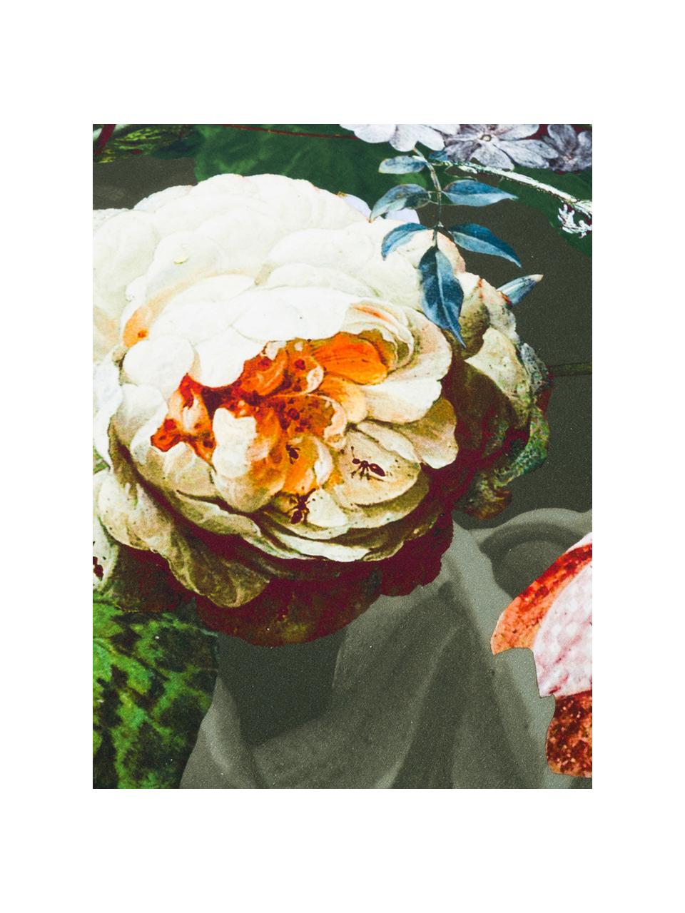 Katoenen dekbedovertrek Fleur, Weeftechniek: satijn Draaddichtheid 209, Groen, 260 x 220 cm + 2 kussenhoezen 60 x 70 cm