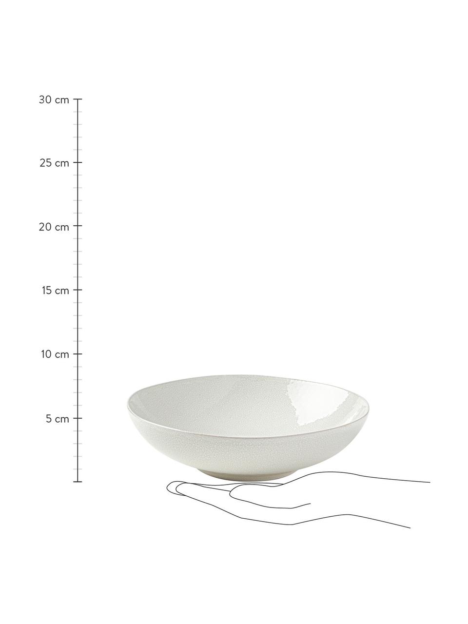 Assiette à pâtes faïence émaillée blanche Gemma, 2 pièces, Grès cérame, Blanc crème, Ø 19 x haut. 5 cm