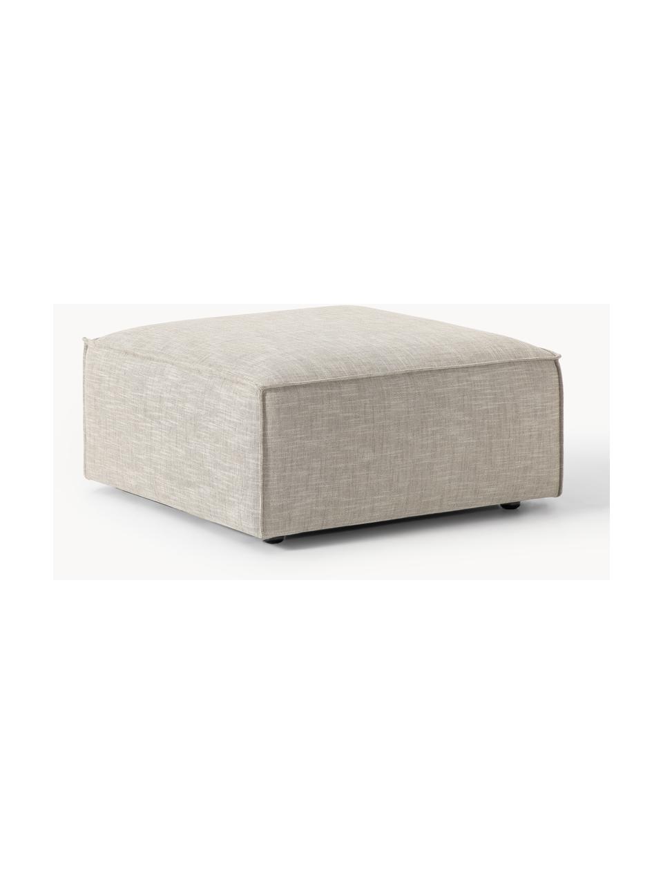 Sofa-Hocker Lennon aus Leinen-Mix, Bezug: 50 % Viskose, 25 % Leinen, Gestell: Fichtenholz, Sperrholz, m, Leinen-Mix Grau, B 88 x T 88 cm