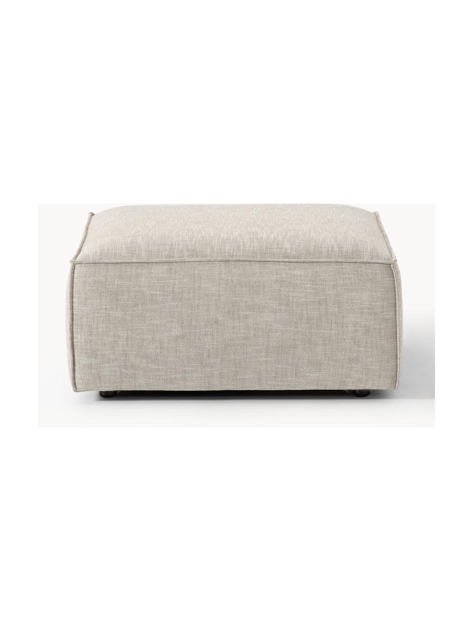 Sofa-Hocker Lennon aus Leinen-Mix, Bezug: 50 % Viskose, 25 % Leinen, Gestell: Fichtenholz, Sperrholz, m, Leinen-Mix Grau, B 88 x T 88 cm