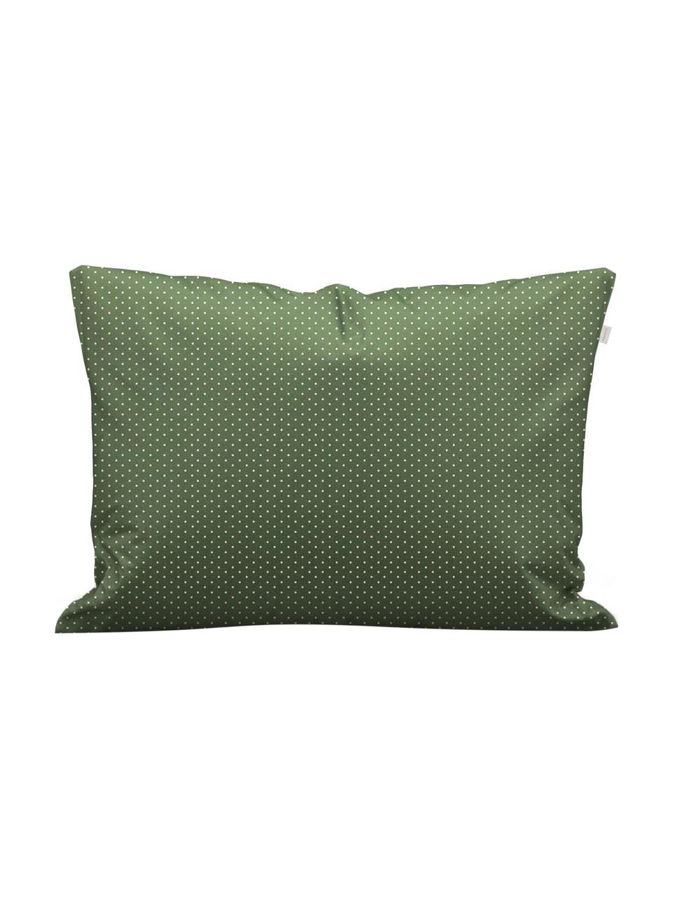Pościel z satyny bawełnianej Merly, Zielony, beżowy, 135 x 200 cm + 1 poduszka 80 x 80 cm