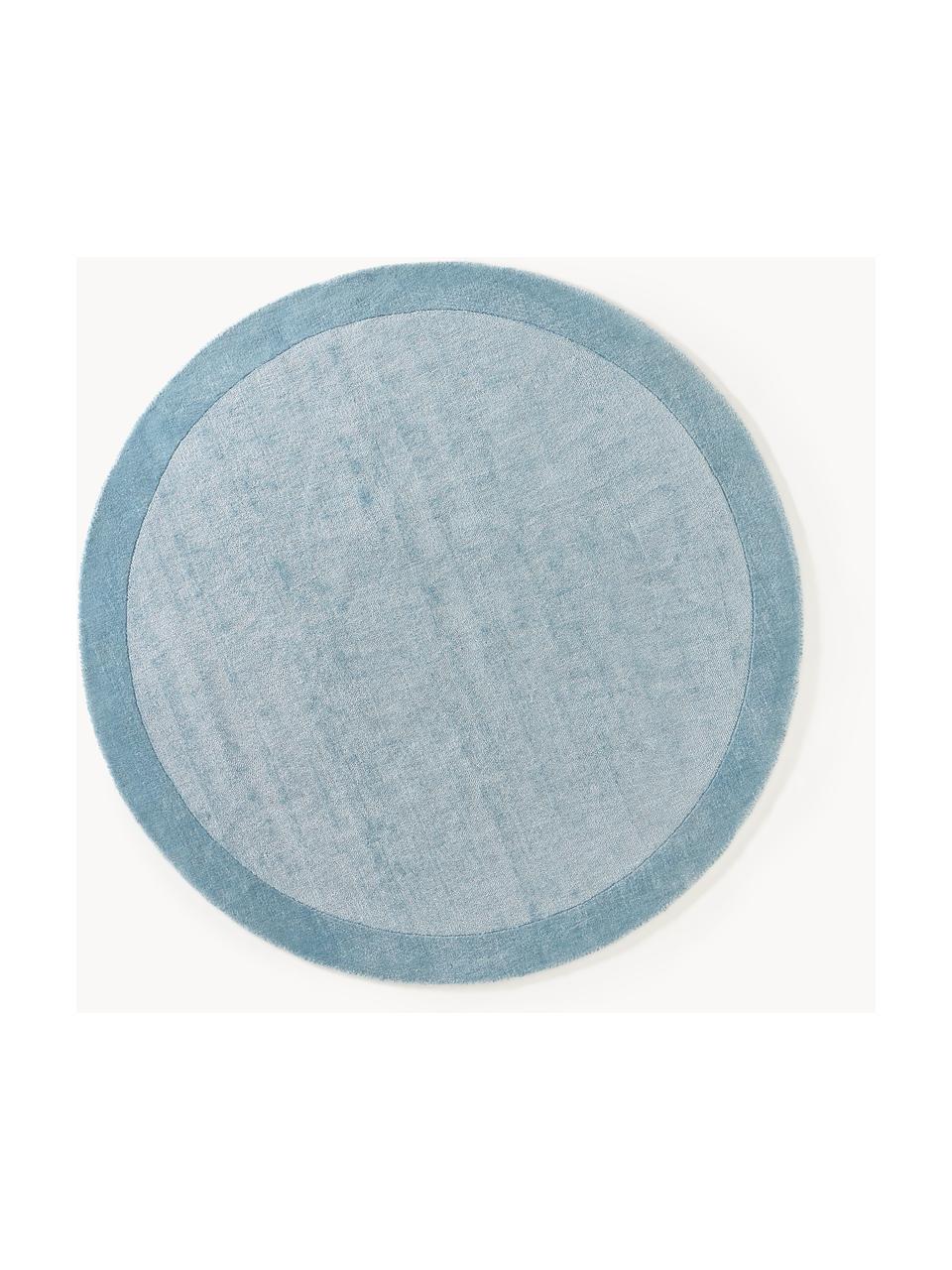 Tapis rond à poils ras Kari, 100 % polyester, certifié GRS, Tons bleus, Ø 150 cm (taille M)