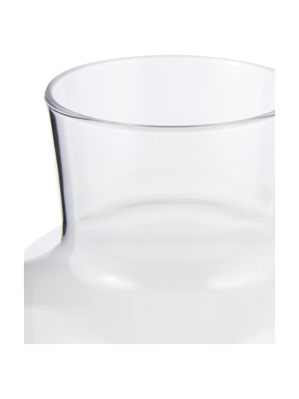 Marmor-Windlicht Lindon, Glas, Marmor, Schwarz, marmoriert, Transparent, Ø 13 x H 22 cm