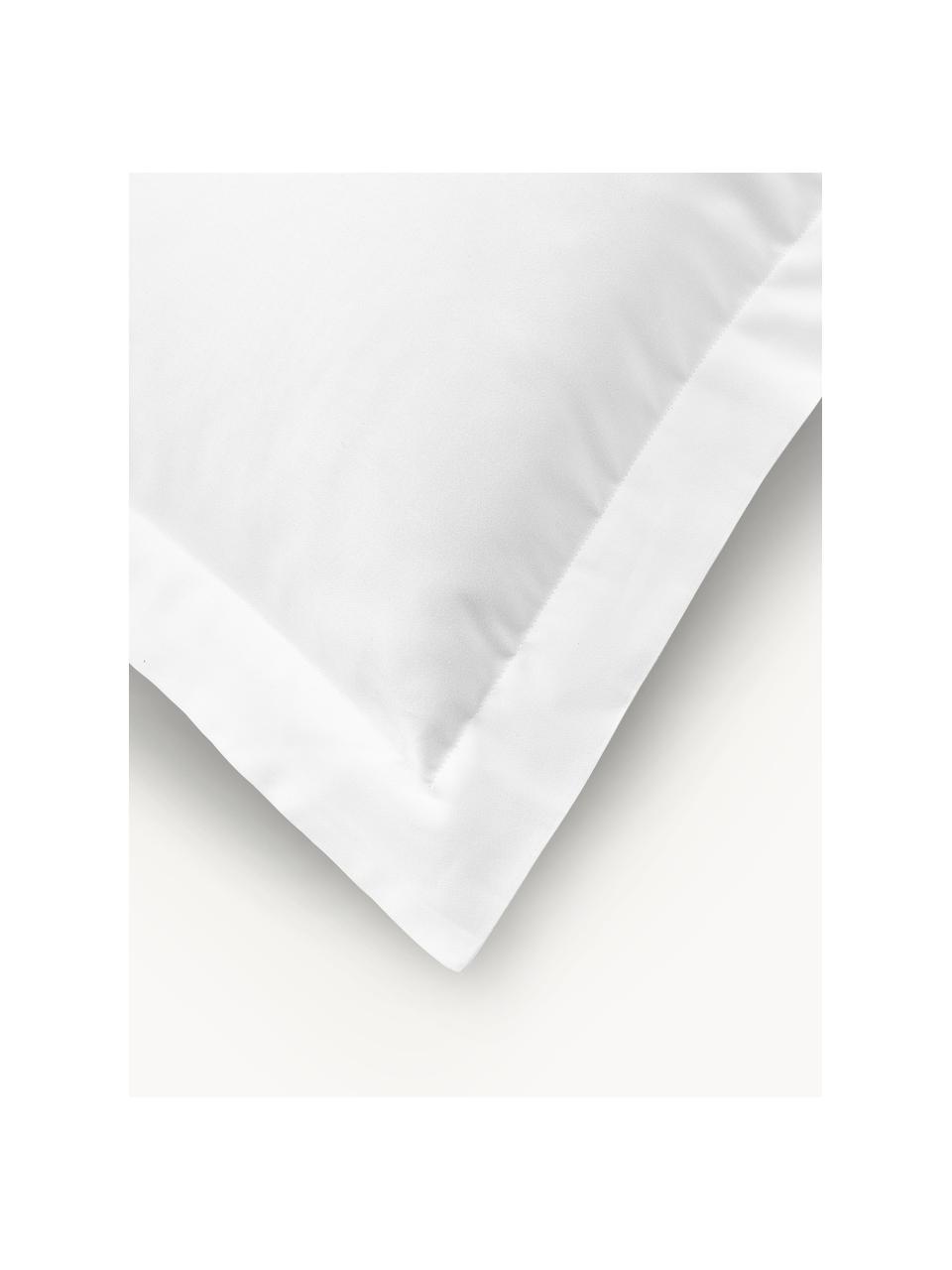 Taie d'oreiller en satin de coton Premium, Blanc, larg. 50 x long. 70 cm