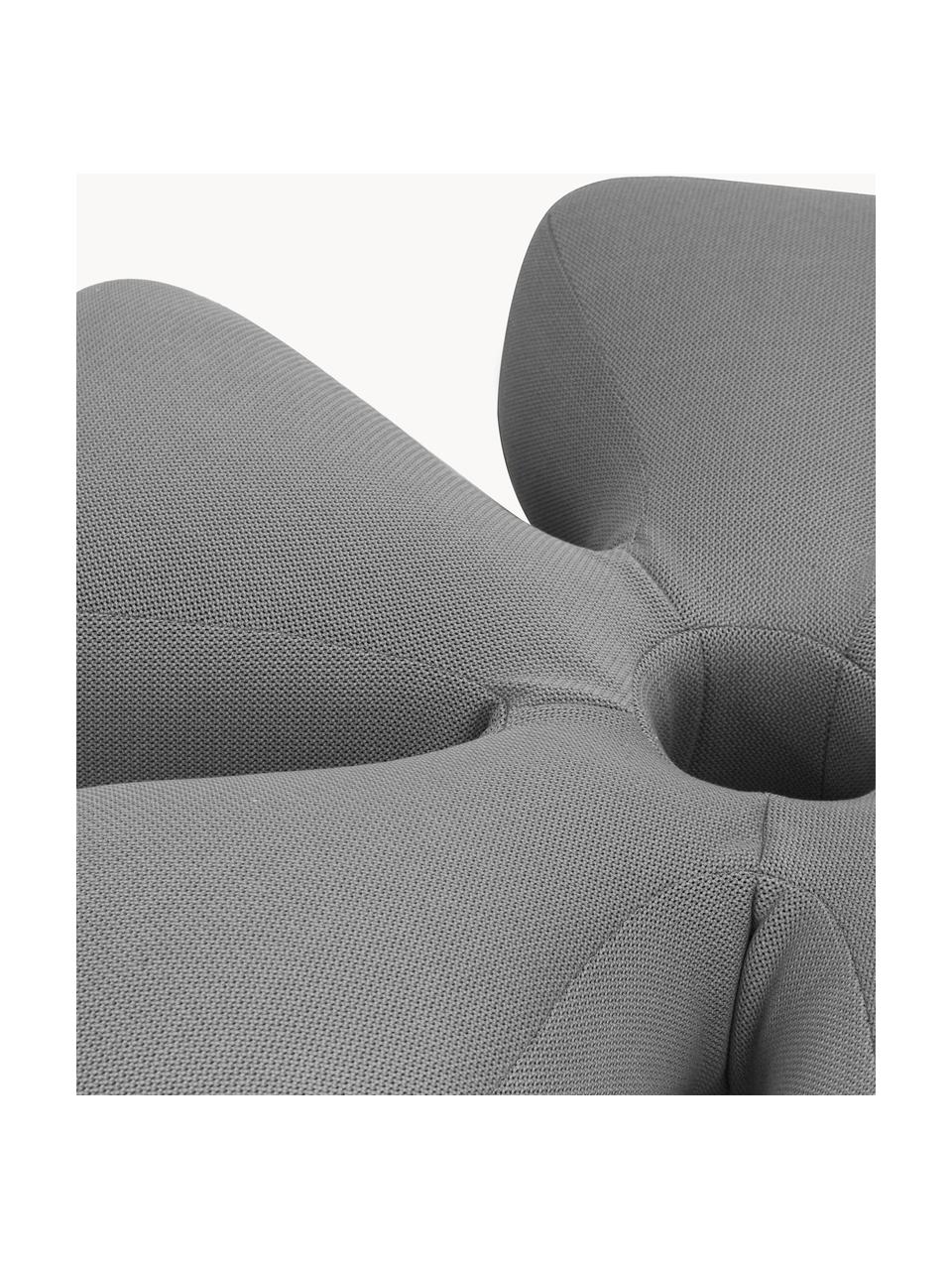 Väčší ručne vyrobený vonkajší sedací vak Flower, Sivá, Ø 110, V 25 cm
