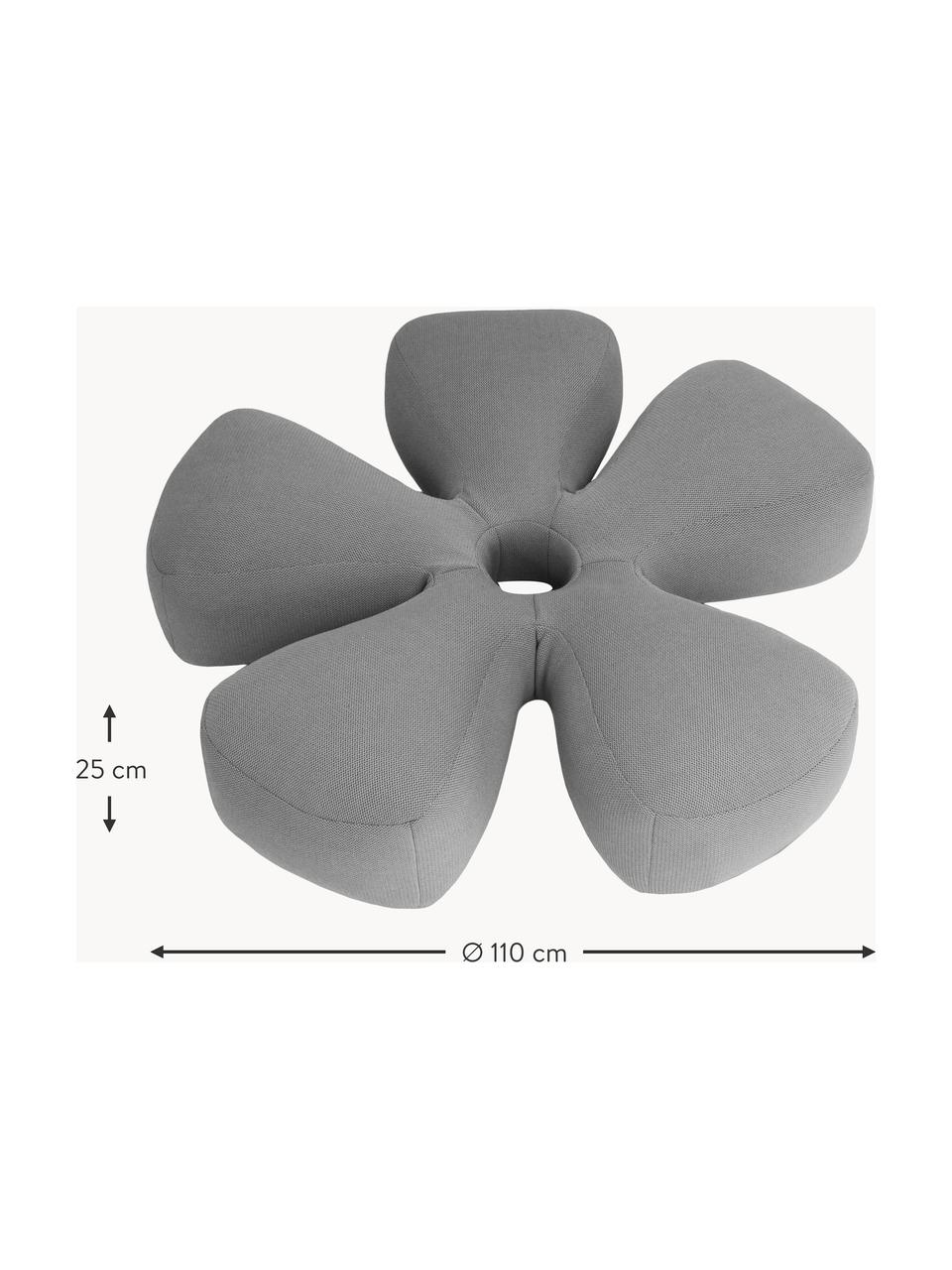 Großer handgefertigter Outdoor-Sitzsack Flower, Bezug: 70 % PAN + 30 % PES, wass, Grau, Ø 110 x H 25 cm