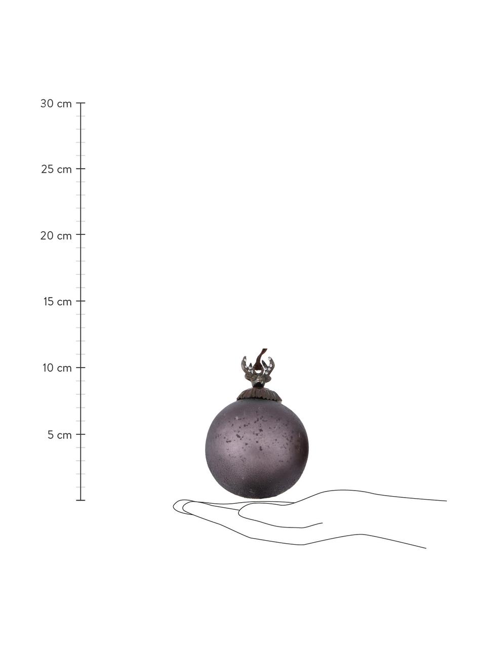 Kerstballenset Madawas, 4-delig, Grijs, taupe, Ø 8 cm