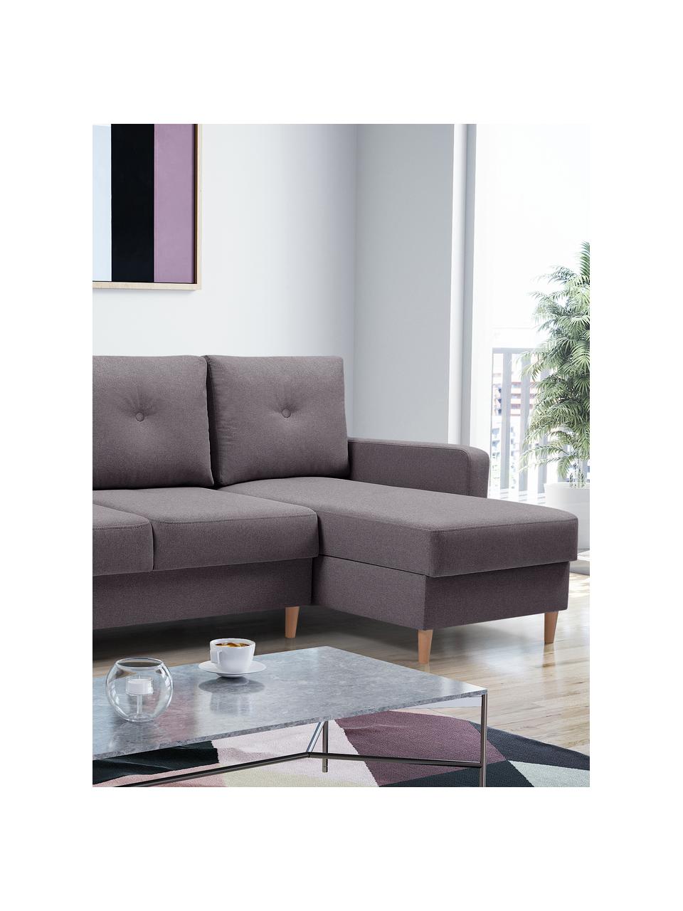 Sofa narożna z funkcją spania i miejscem do przechowywani Vinci (4-osobowa), Tapicerka: 100% poliester, Brązowy, S 231 x G 146 cm